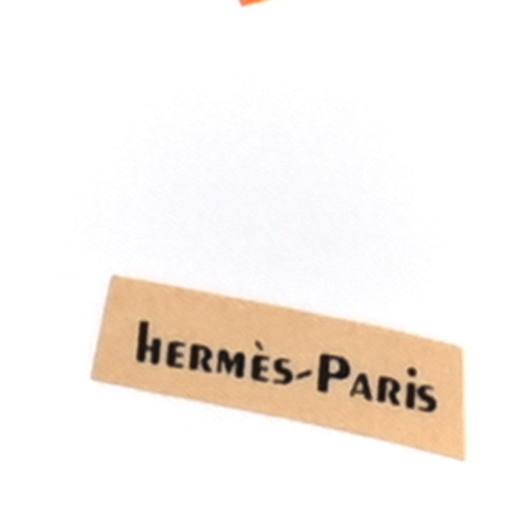 Hermes Silk Gavroche Just Married Scarf 45 White Beige Corail 2 of 3