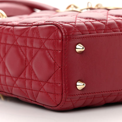 Christian Dior Lambskin Cannage Small Lucky Badges My Lady Dior Red 10 of 17