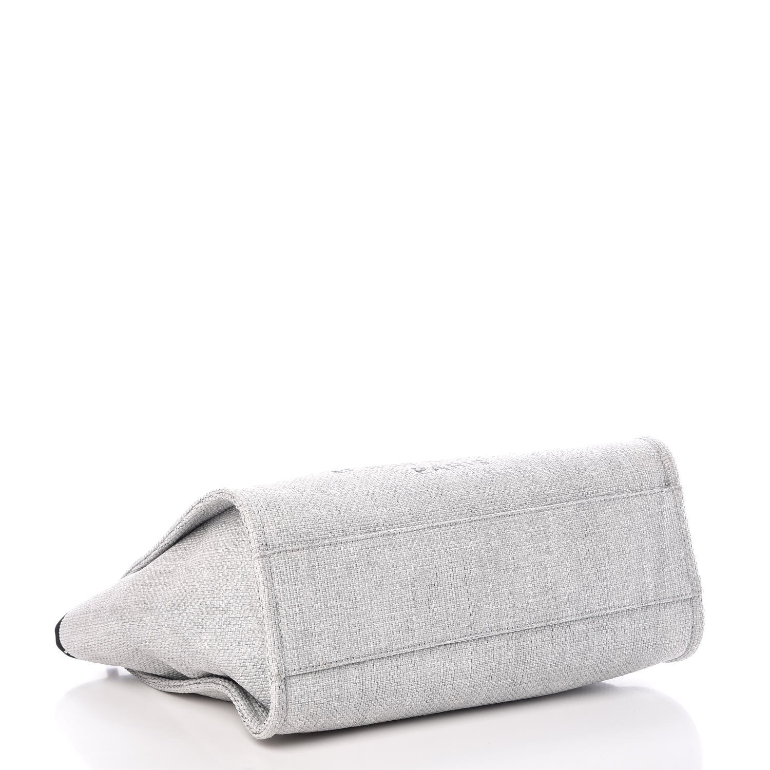 Chanel Woven Straw Raffia Small Deauville Tote Grey 4 of 9