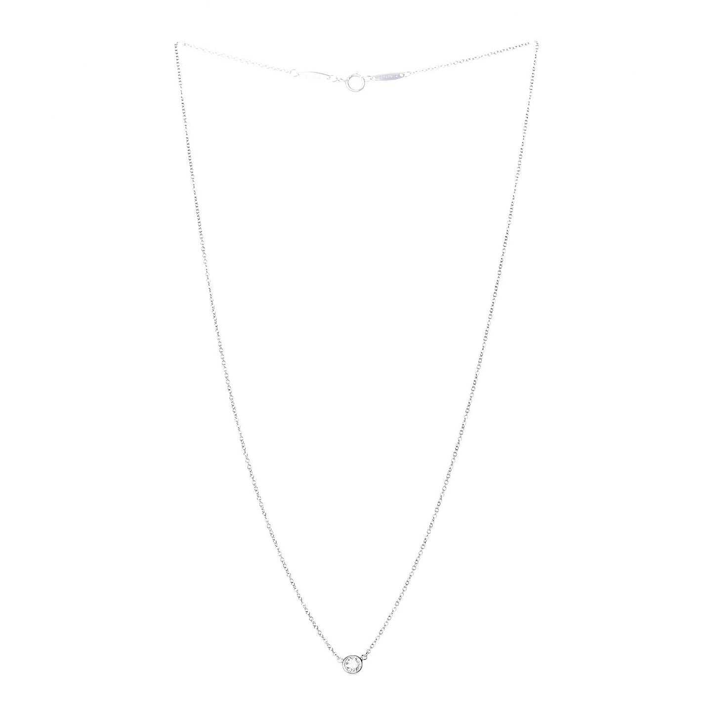 Platinum Diamond .16ct Elsa Peretti Diamonds by the Yard Pendant Necklace