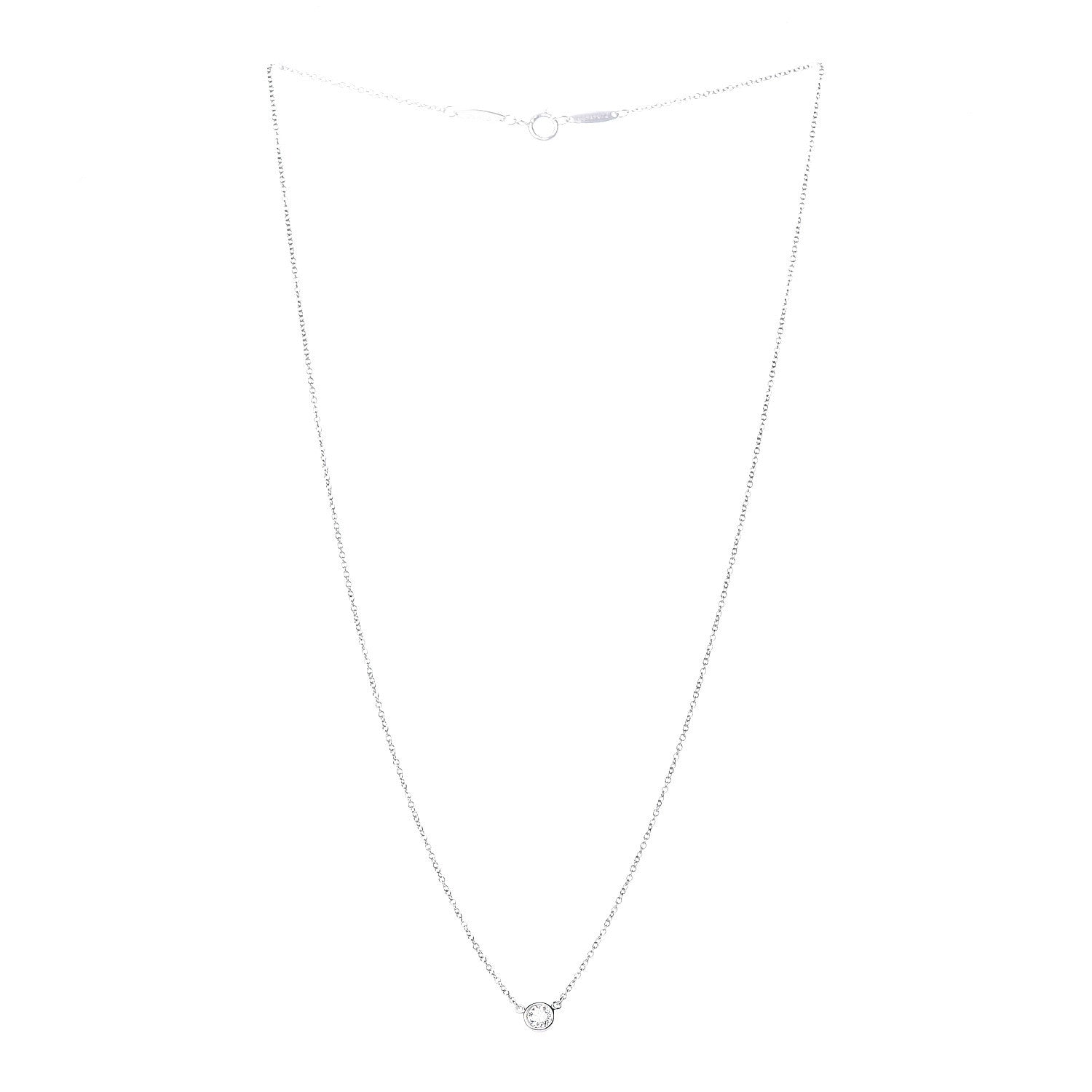 Tiffany Platinum Diamond .16ct Elsa Peretti Diamonds by the Yard Pendant Necklace 3 of 7