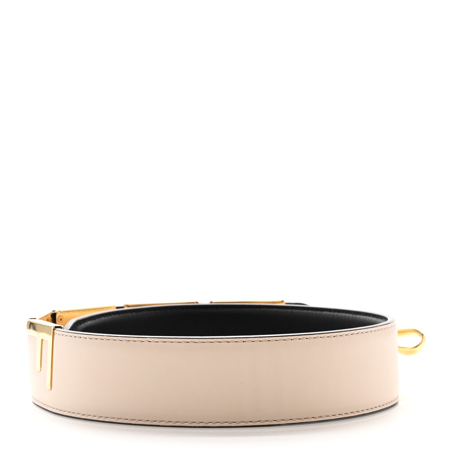 Fendi Vitello Century Metal Logo Bi-Color Strap You Beige Black 2 of 7