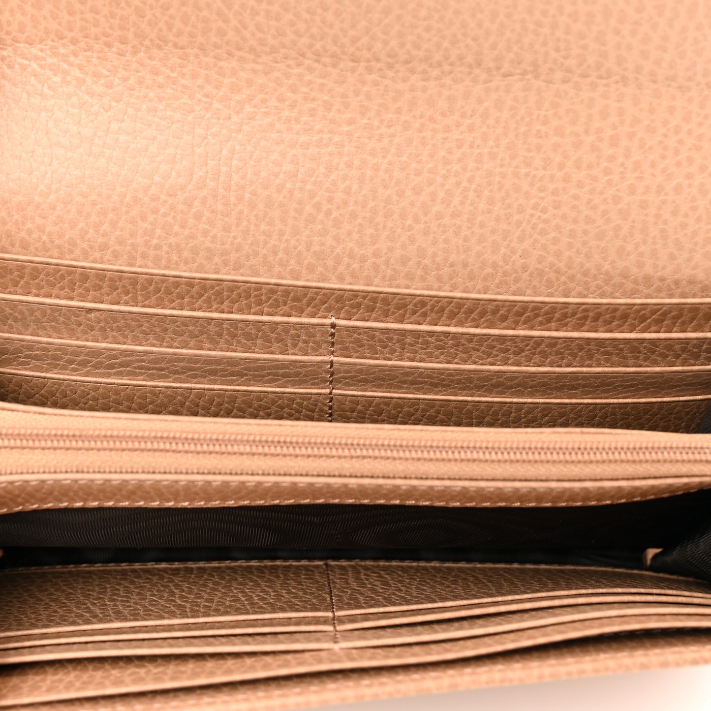 Dollar Calfskin Interlocking G Continental Wallet Camelia