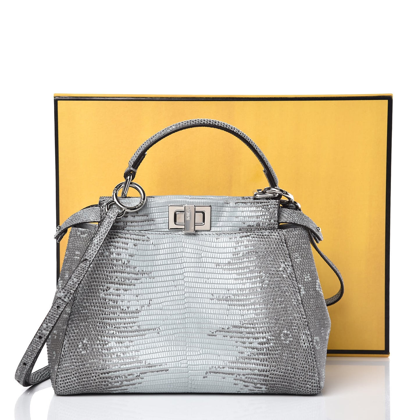 Lizard Togo Shiny Nappa Mini Peekaboo Iconic Satchel Pale Blue