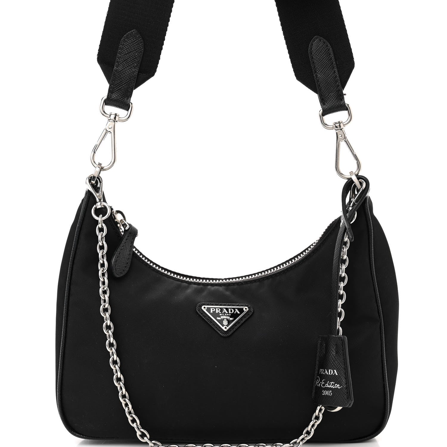 Prada Nylon Re-Edition 2005 Shoulder Bag Black 7 of 11