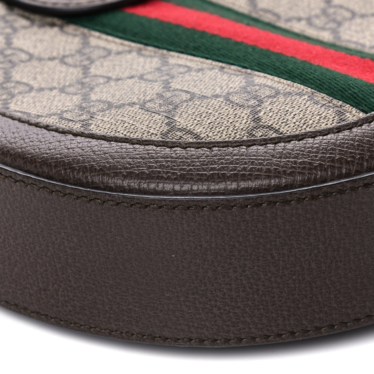 Gucci GG Supreme Monogram Web Mini Ophidia Round Shoulder Bag Brown 10 of 11