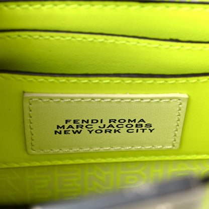 Fendi X MARC JACOBS Vitello King Cover Micro Fendi Roma Embossed Peekaboo I See U X Cross Satchel Neon Yellow 7 of 11