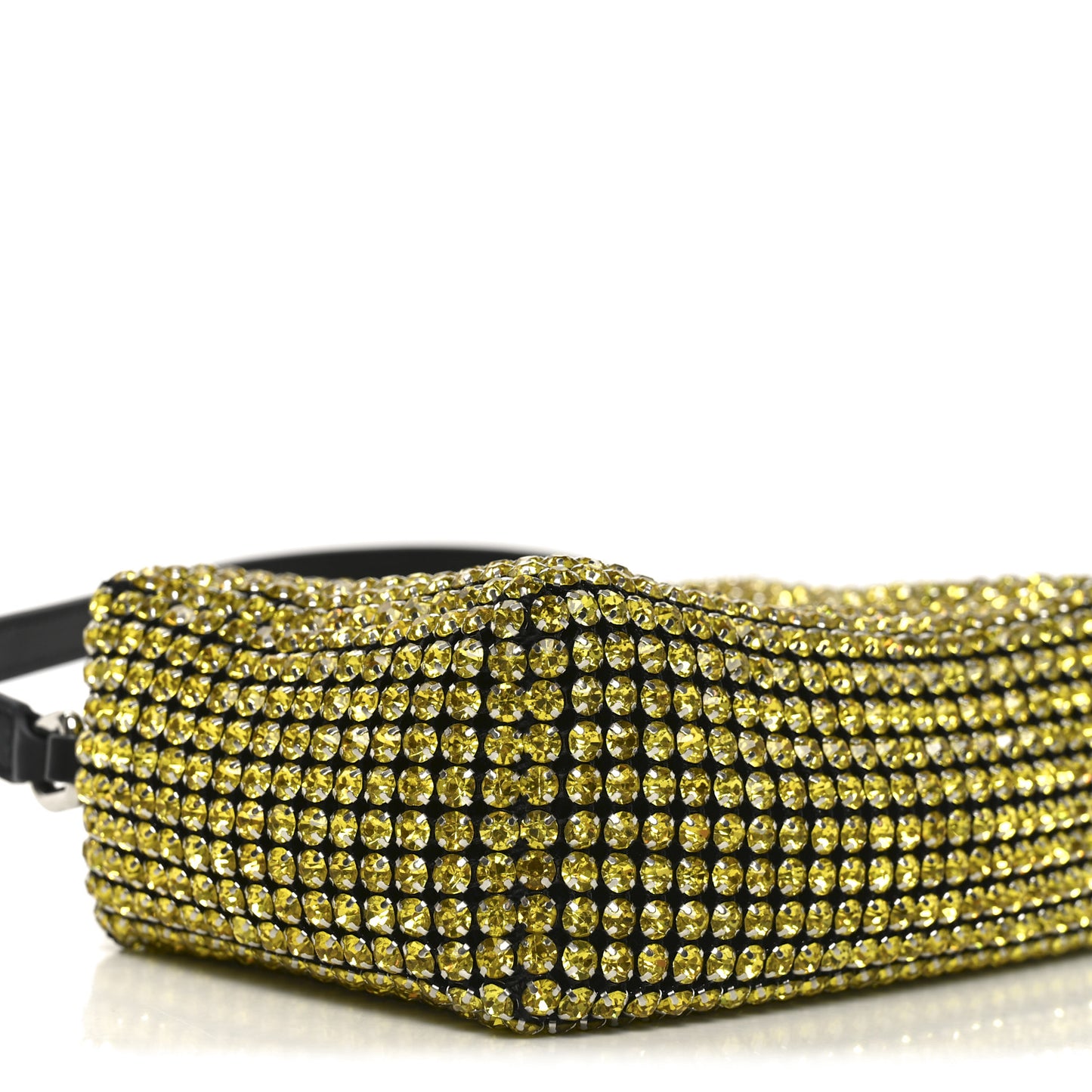 Mesh Crystal Rhinestone Mini Heiress Pouch Porcelain