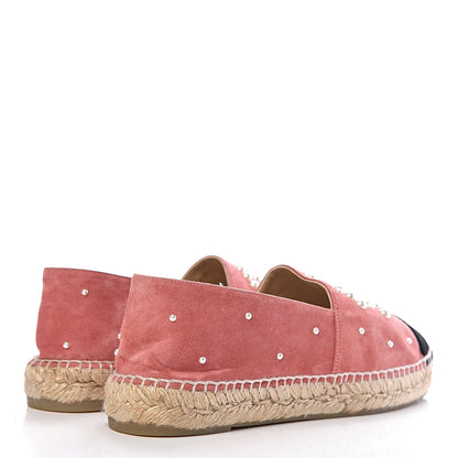 Chanel Suede Pearl CC Espadrilles 42 Pink 4 of 11