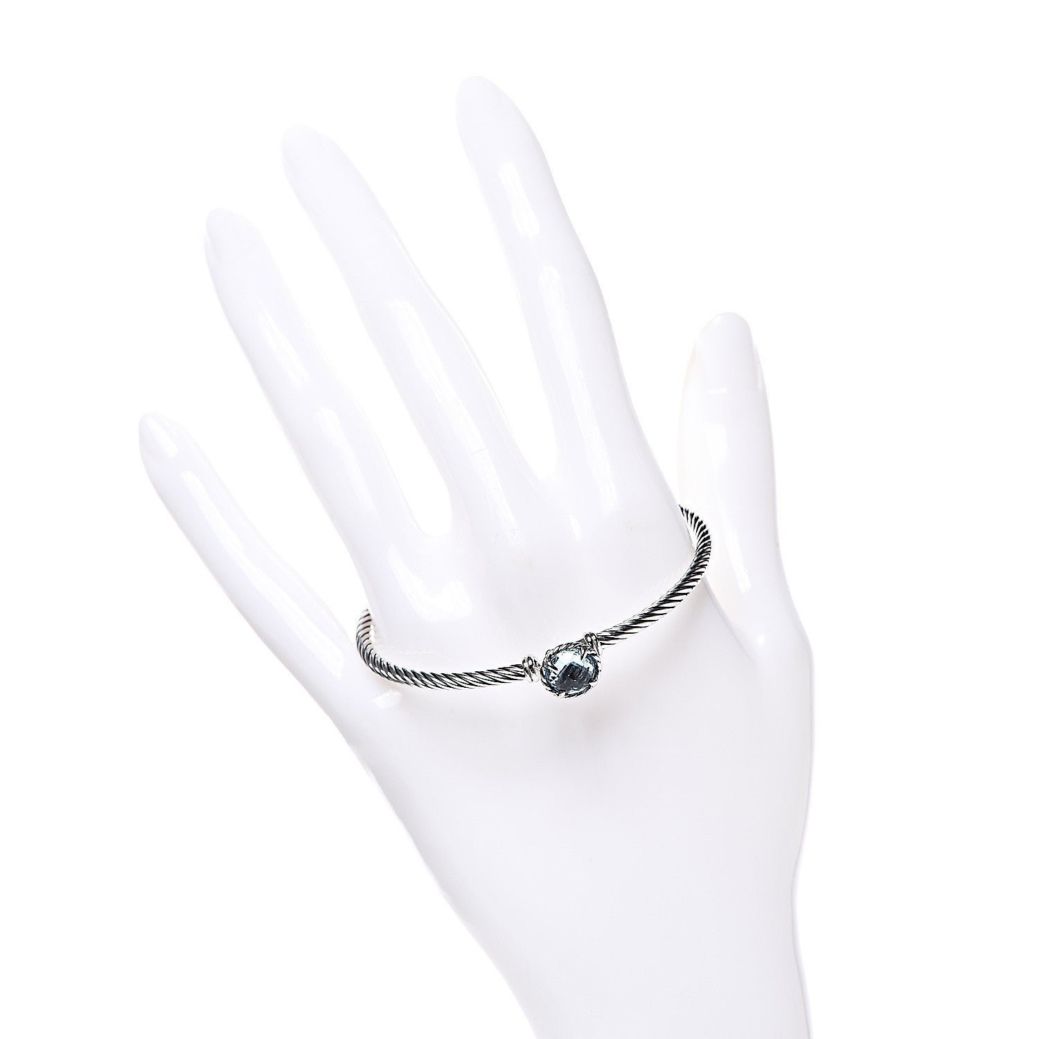 David Yurman Sterling Silver Blue Topaz 3mm Chatelaine Bracelet 2 of 4