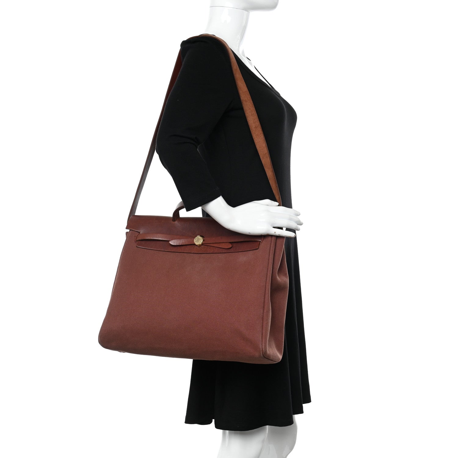 Hermes Toile Vache Calfskin Herbag 40 GM Natural 3 of 18