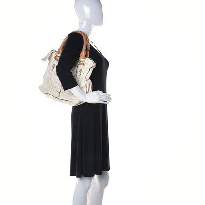 Chloe Calfskin Perforated Medium Marcie Animation Satchel Porcelain 2 of 17