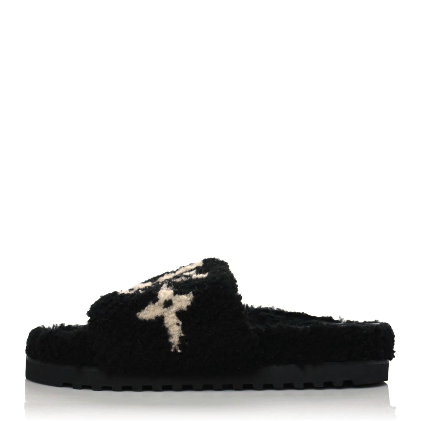Louis Vuitton Shearling Paseo Flat Comfort Mule 39 Black 1 of 8