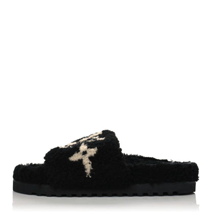 Louis Vuitton Shearling Paseo Flat Comfort Mule 39 Black 1 of 8