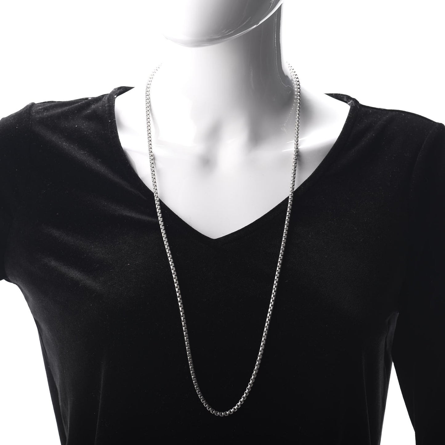 Sterling Silver 14K Yellow Gold 3.6mm Box Chain Necklace 32"