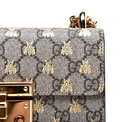 Gucci GG Supreme Monogram Bees Small Padlock Shoulder Bag Black 11 of 11
