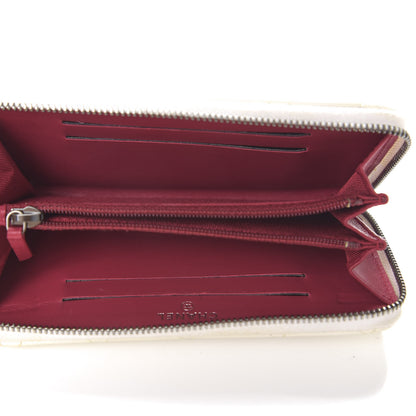 Chanel Aged Calfskin Quilted Small Gabrielle Zip Around Wallet White Black 4 of 12