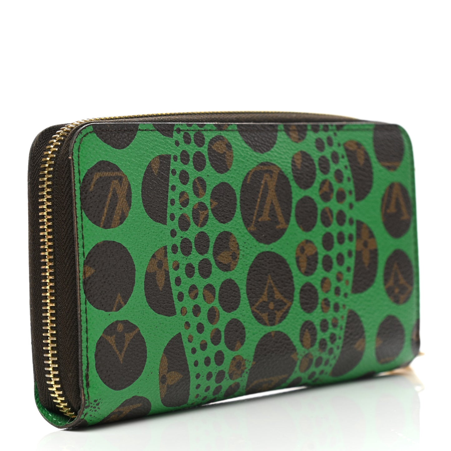 Monogram Kusama Pumpkin Dots Zippy Wallet Green