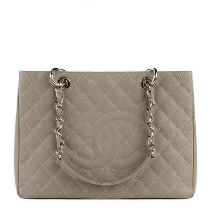 Chanel Caviar Quilted Grand Shopping Tote GST Light Grey 1 of 7