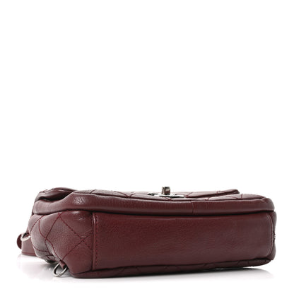 Chanel Shiny Goatskin Quilted Small Double Carry Waist Chain Flap Burgundy 4 of 10