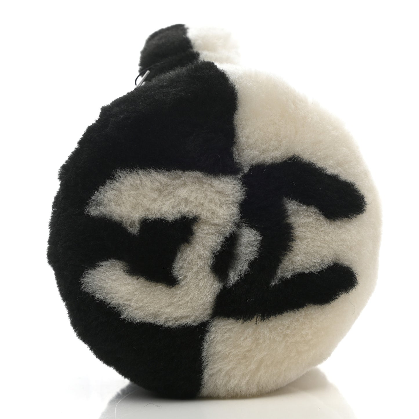 Shearling CC Ear Muffs Black White