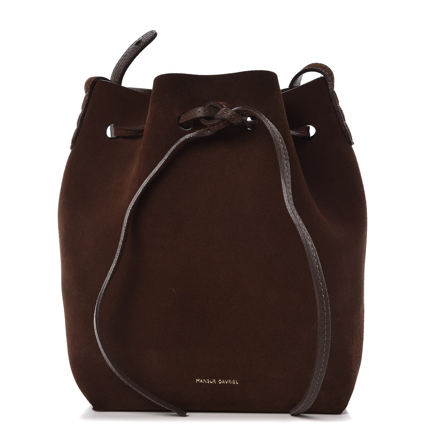 Suede Mini Bucket Bag Chocolate