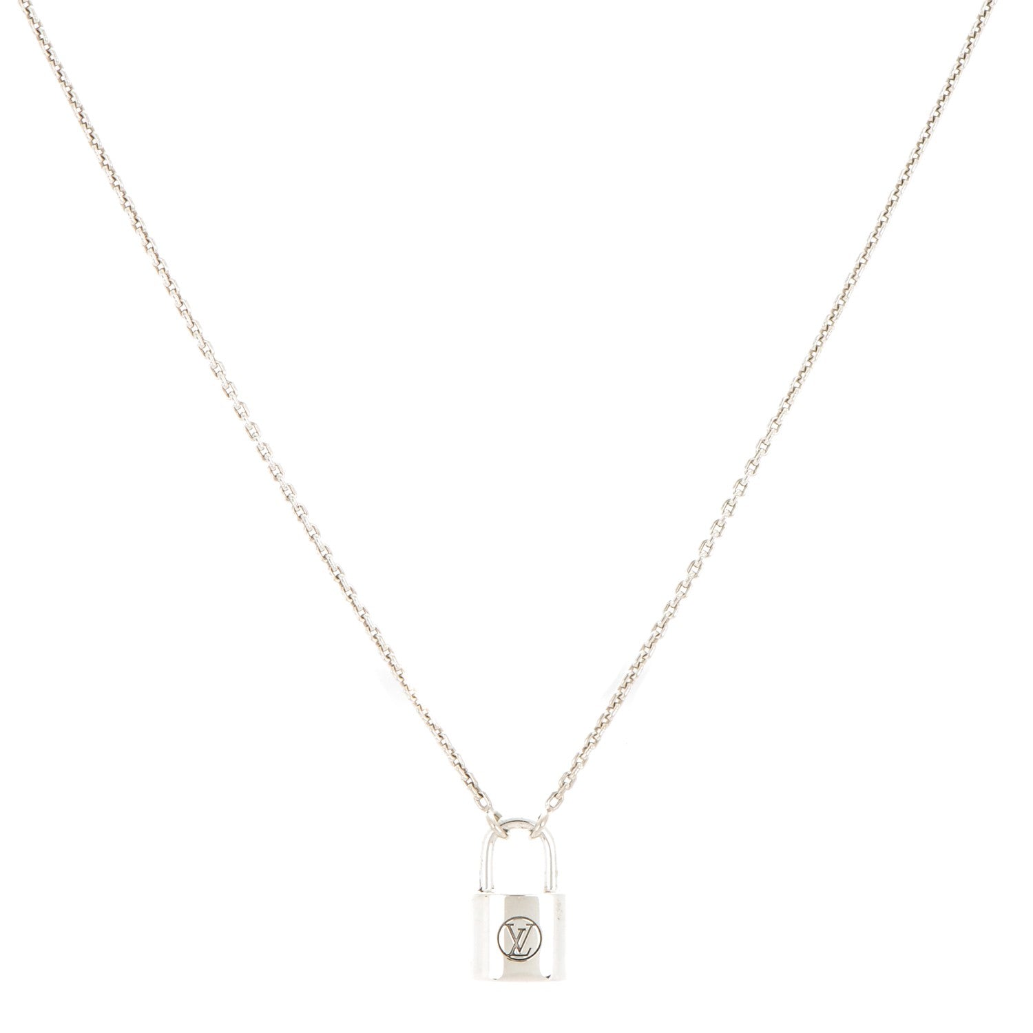 Louis Vuitton Sterling Silver Lockit Necklace 1 of 5