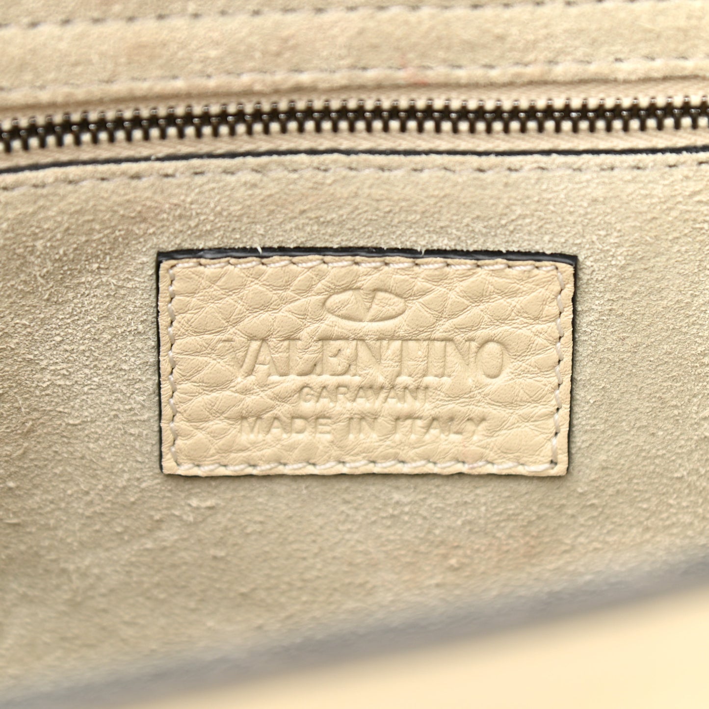 Grained Calfskin Rockstud Top Handle Flap Shoulder Bag Light Ivory