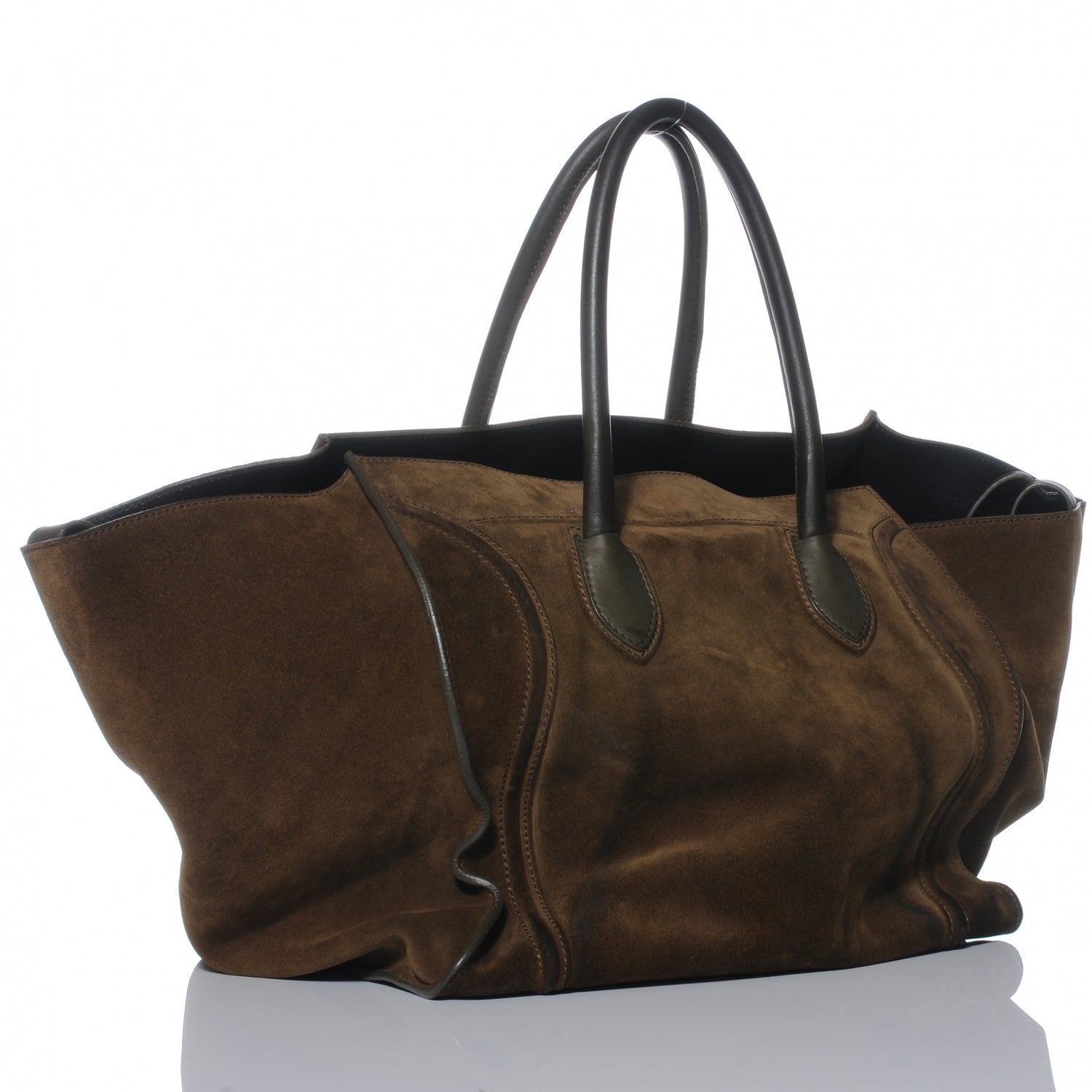 Celine Suede Large Phantom Luggage Olive 3 of 8