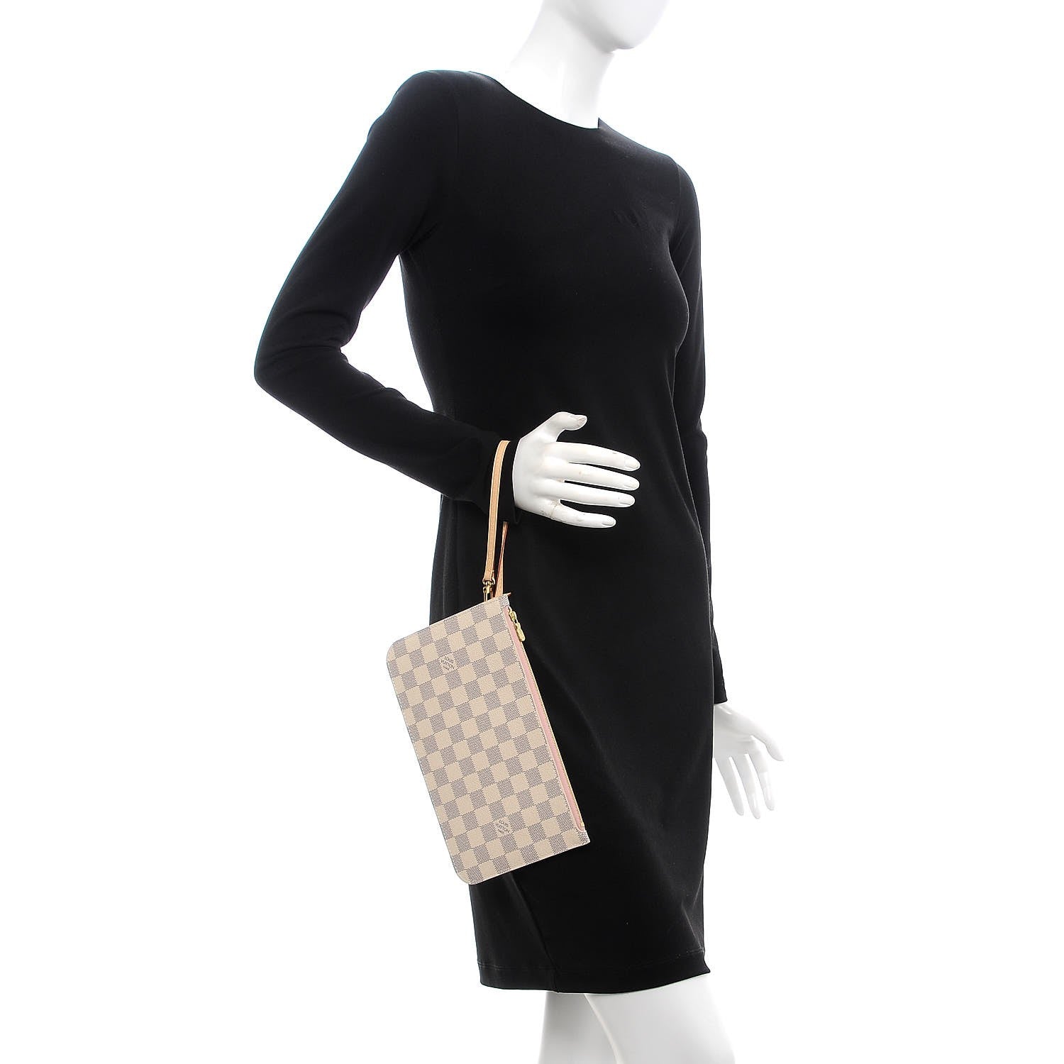 Louis Vuitton Damier Azur Neverfull MM GM Pochette Rose Ballerine 2 of 7
