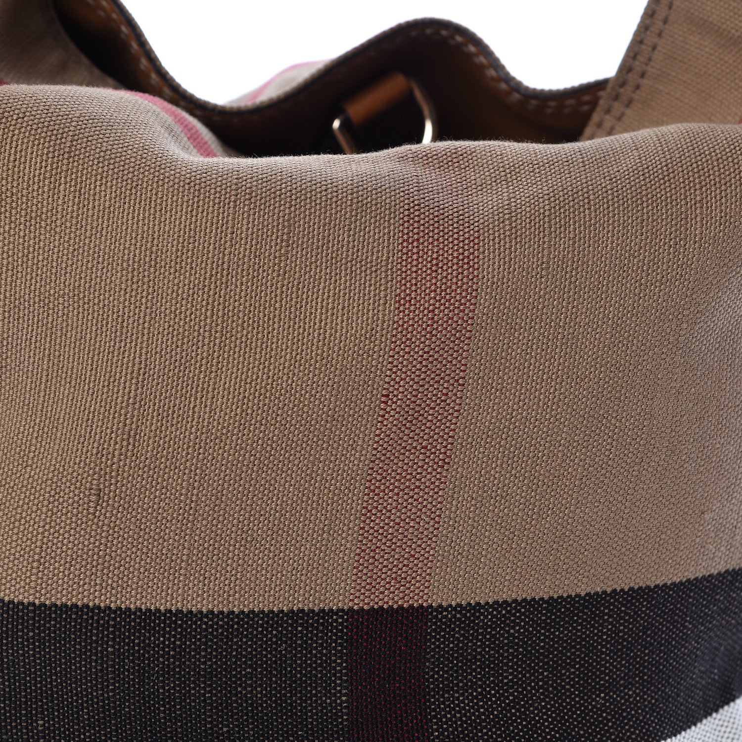 Burberry Canvas Mega Check Medium Ashby Hobo Saddle Brown 8 of 10