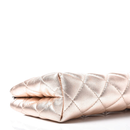Chanel Metallic Lambskin Quilted Cosmetic Pouch Light Gold 10 of 12