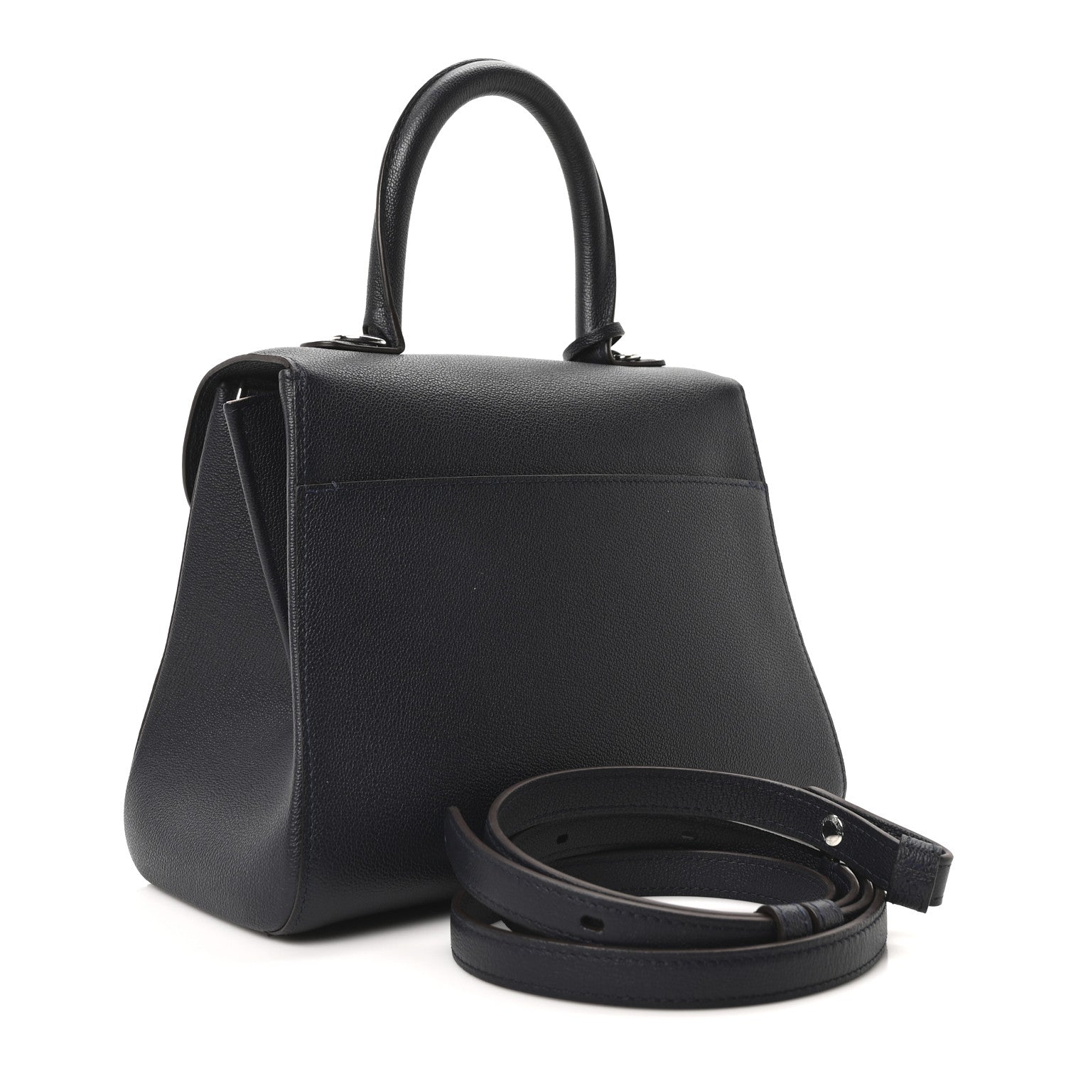 Delvaux Grained Calfskin PM Brillant Satchel Midnight 4 of 11