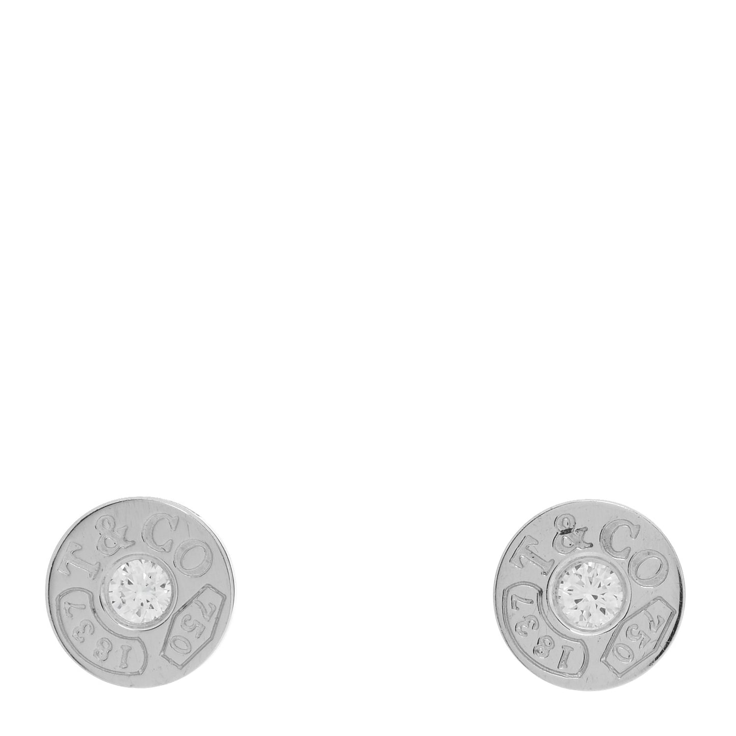 18K White Gold Diamond 1837 Circle Earrings
