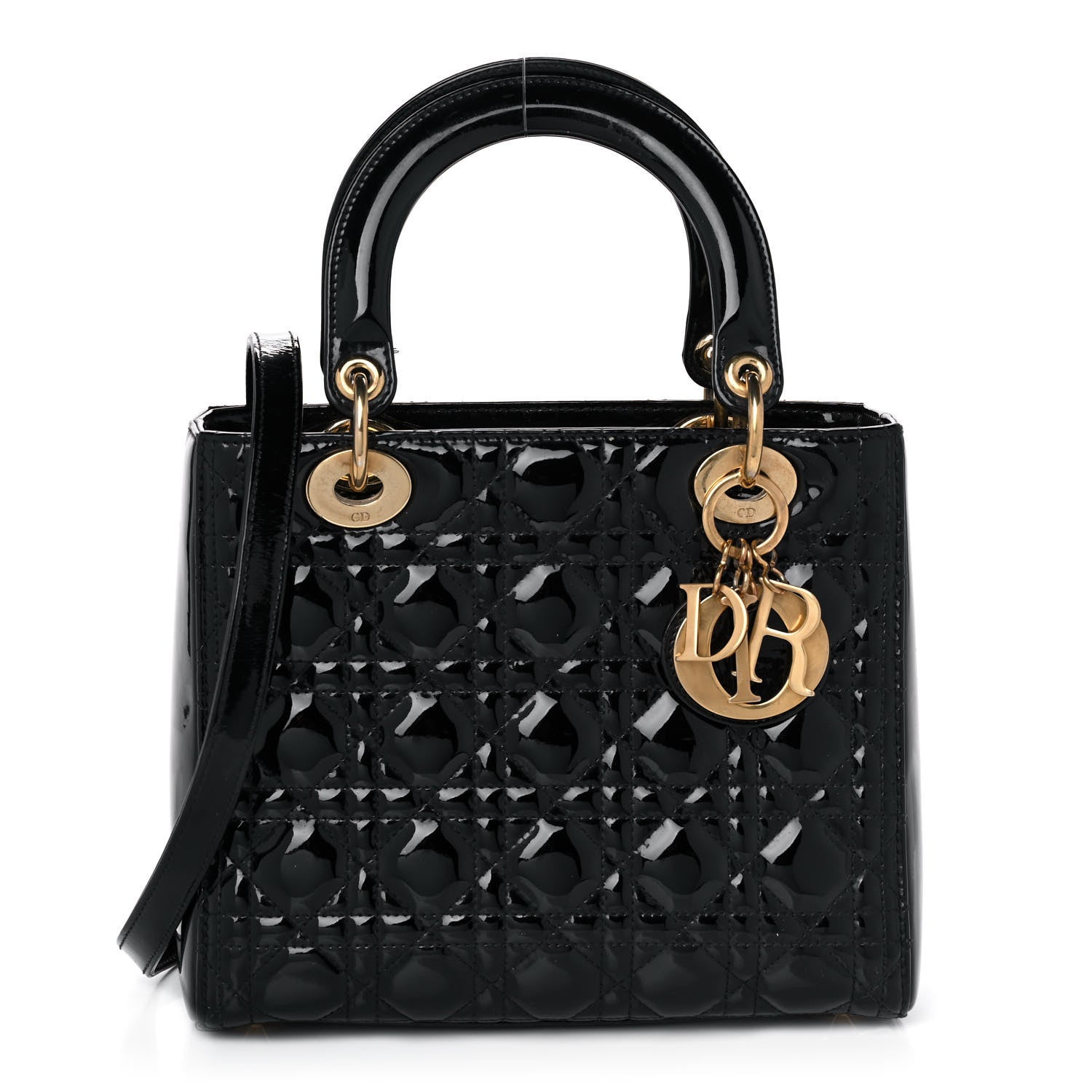 Christian Dior Patent Cannage Medium Lady Dior Black 1 of 17