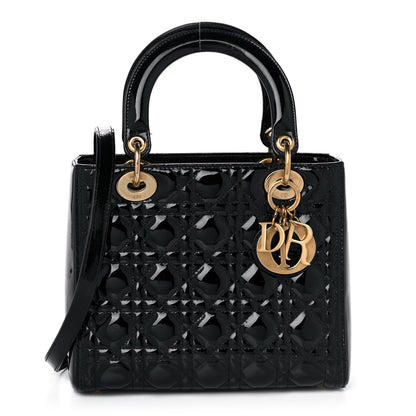 Christian Dior Patent Cannage Medium Lady Dior Black 1 of 17