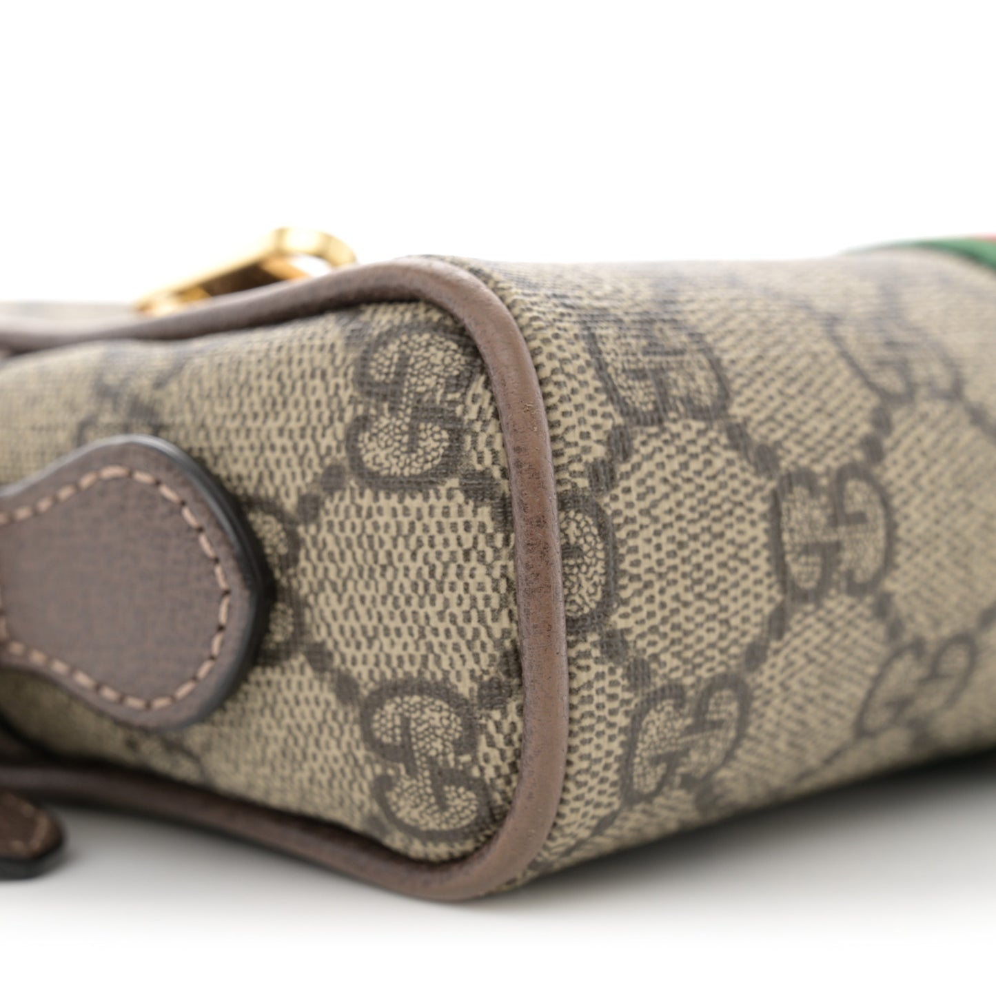 GG Supreme Monogram Web Mini Ophidia Shoulder Bag Brown