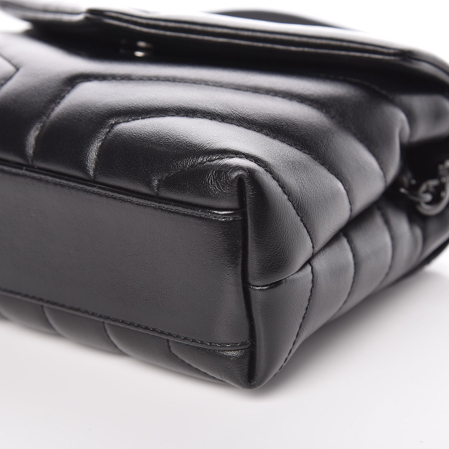 Calfskin Y Quilted Monogram Toy Loulou Crossbody Bag Black