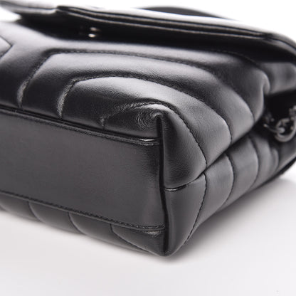 Saint Laurent Calfskin Y Quilted Monogram Toy Loulou Crossbody Bag Black 6 of 10