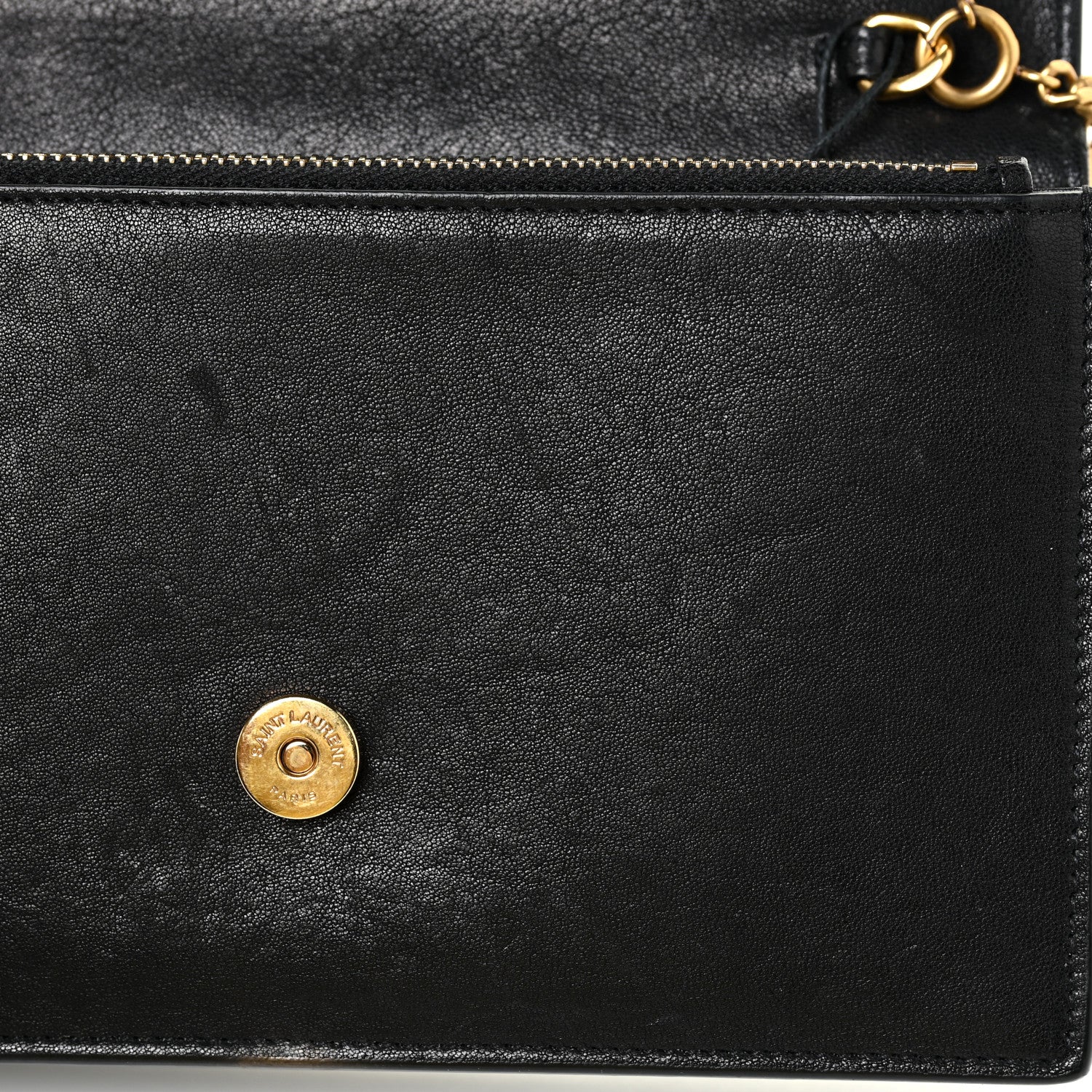 Saint Laurent Smooth Calfskin Classic Monogram Kate Heart Tassel Heart Chain Wallet Black 22 of 22