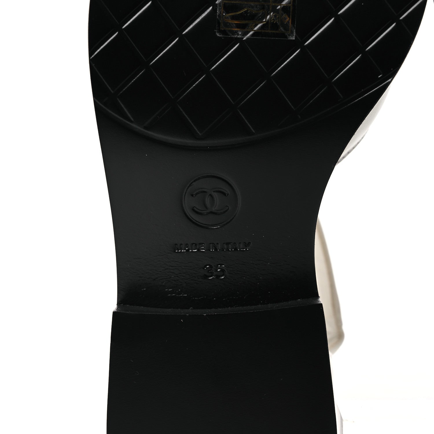 Chanel Shiny Goatskin Mary Jane Flats 35 White Black 7 of 13