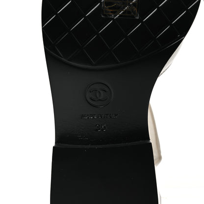 Chanel Shiny Goatskin Mary Jane Flats 35 White Black 7 of 13