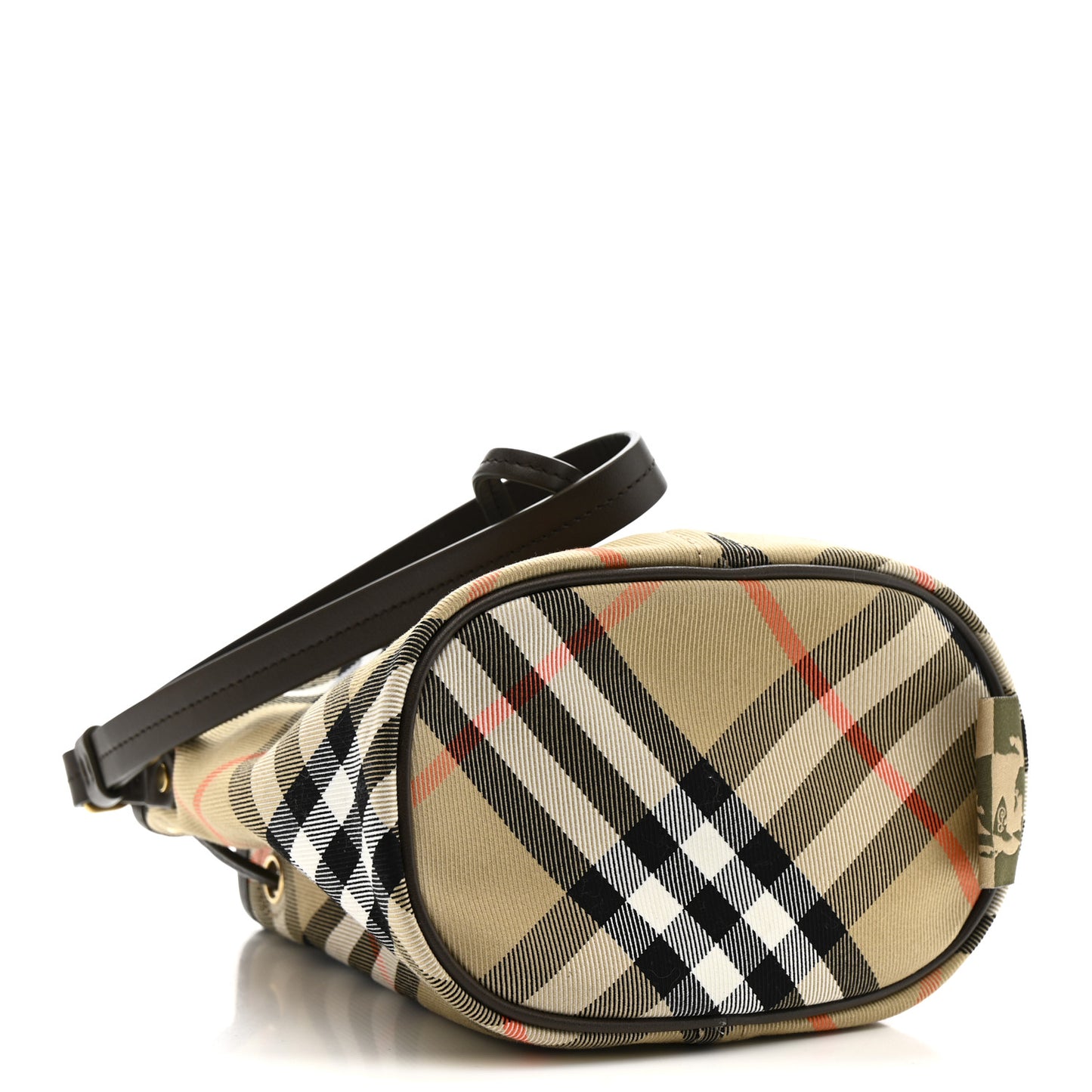 Check Mini Drawstring Pouch Sand