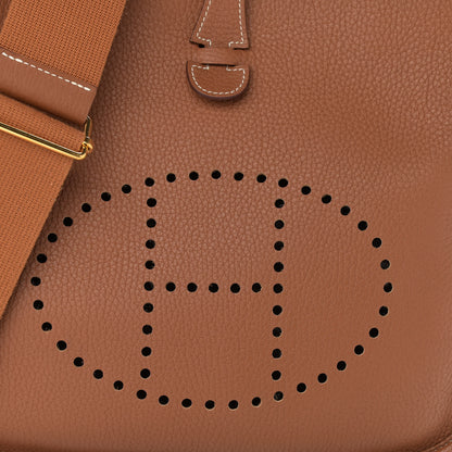 Hermes Taurillon Clemence Evelyne III PM Gold 9 of 12