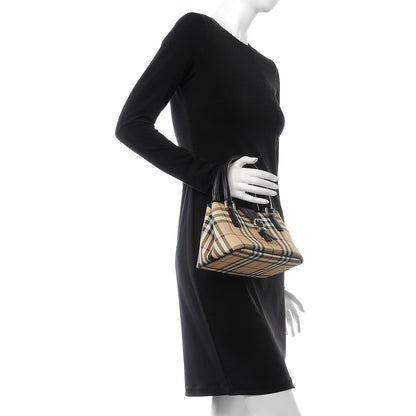 Burberry House Check Small Buckle Tote Black 2 of 7