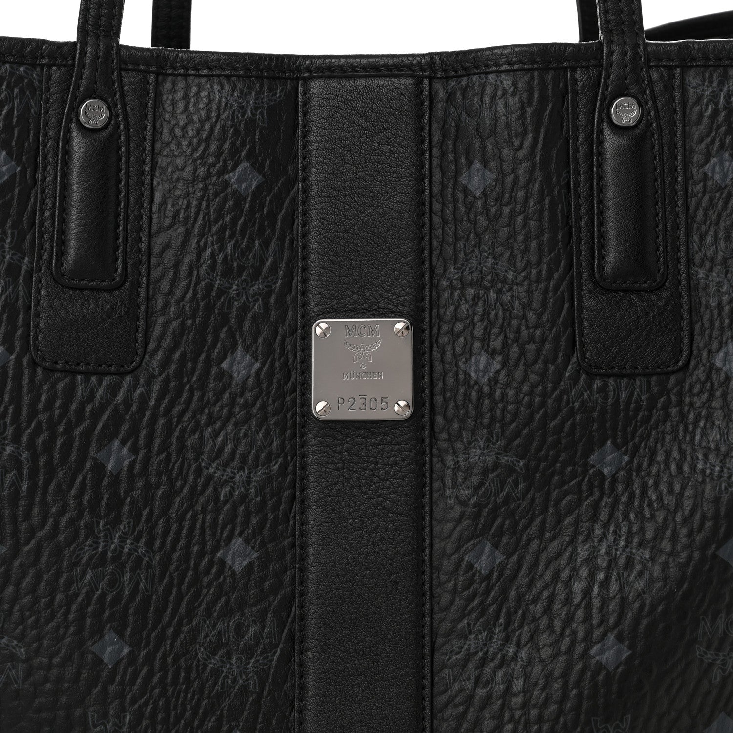 MCM Visetos Large Liz Reversible Shopper Tote Black 11 of 17