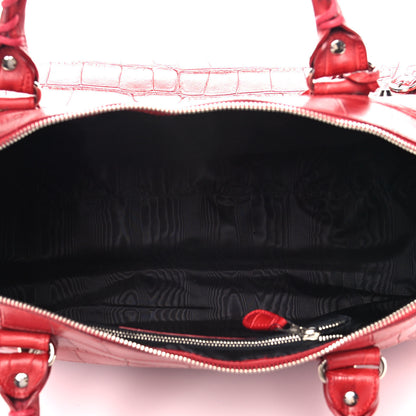 Balenciaga Crocodile Classic Silver Hardware Work Red 5 of 11