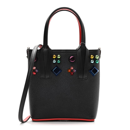 Christian Louboutin Calfskin Empire Spike Studded Mini North South Cabata Tote Black Multicolor 1 of 9