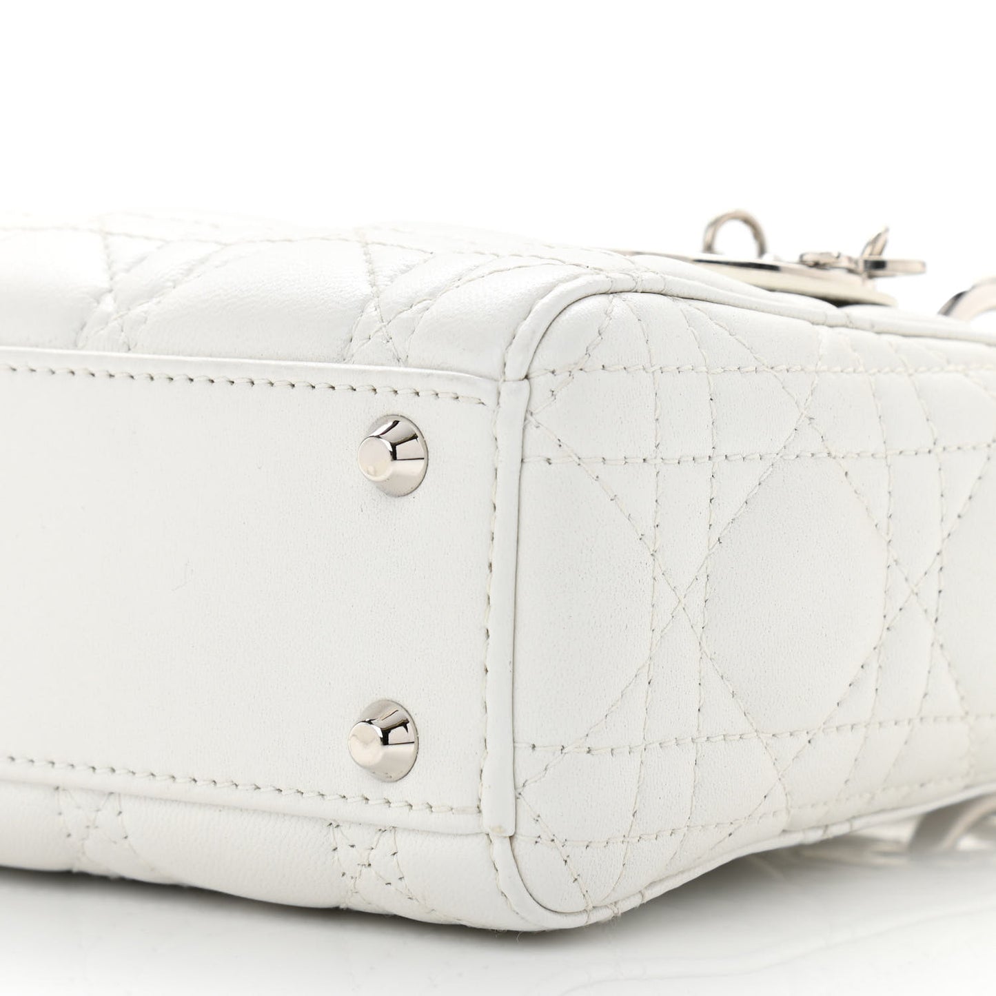 Lambskin Cannage Mini Lady Dior White