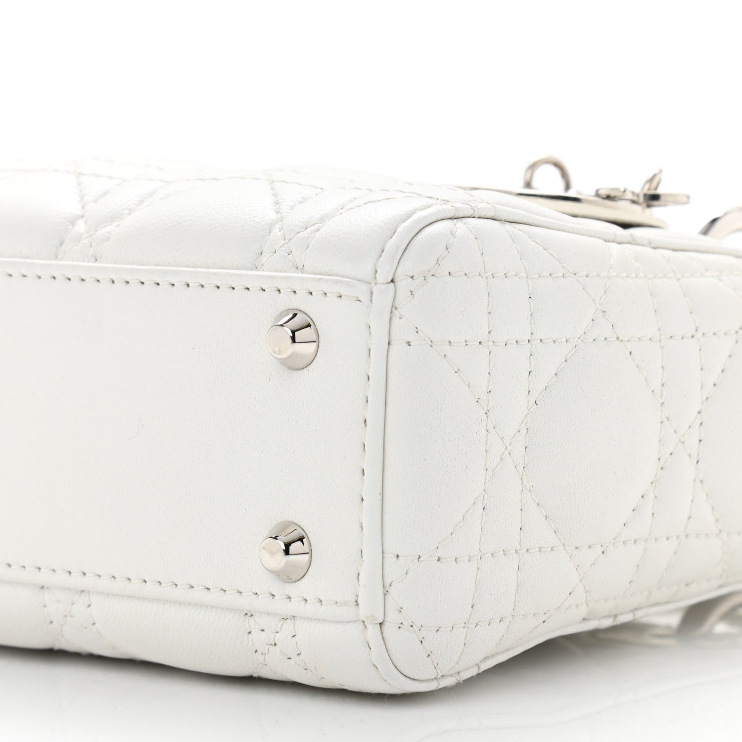 Christian Dior Lambskin Cannage Mini Lady Dior White 10 of 13